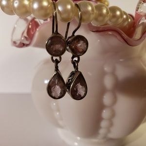 Vintage 1970s Filigree Gemstone Earrings